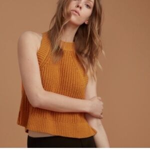 Aritzia Orange Knit Crop Top